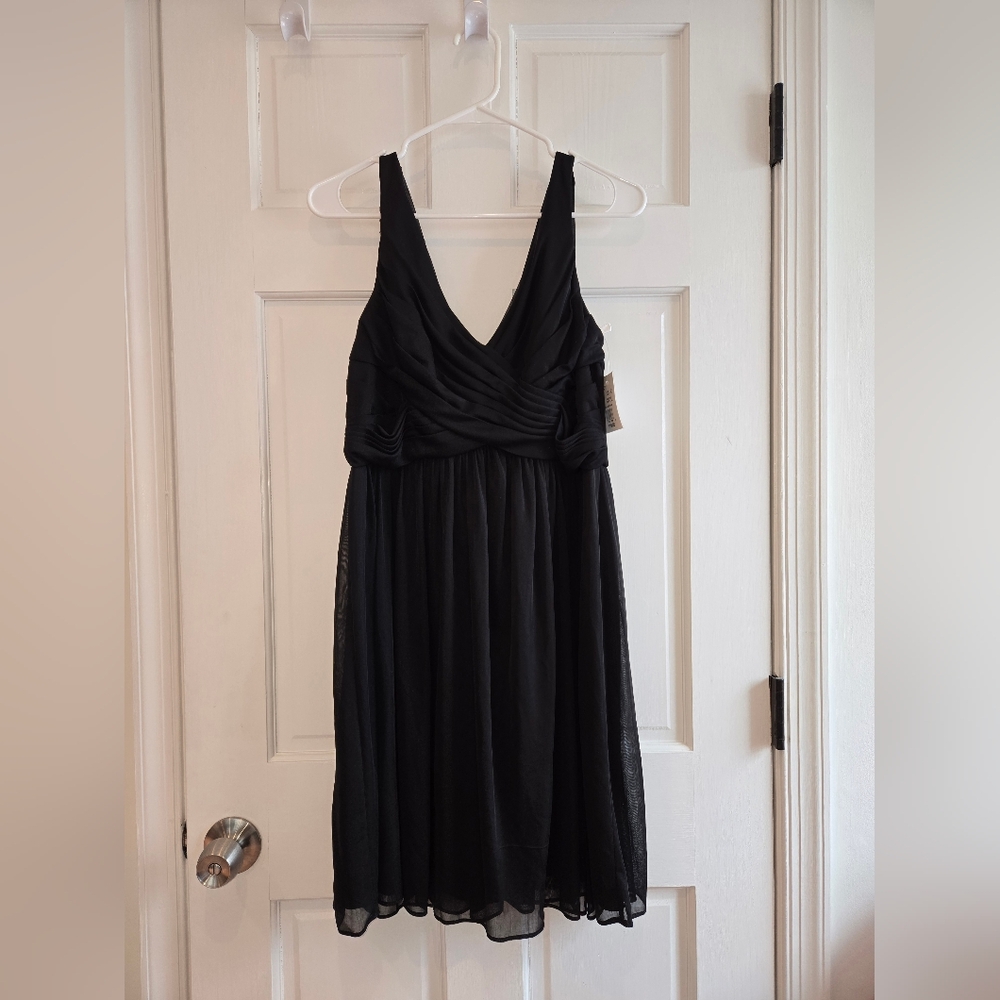 David's Bridal Black Mini Dress